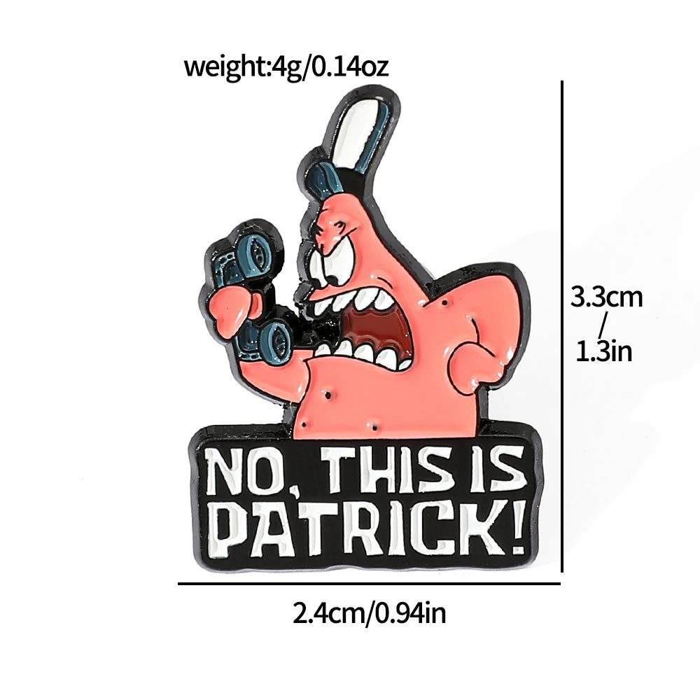 4 Pcs Anime Patrick Star Enamel Brooch Set - Image 3